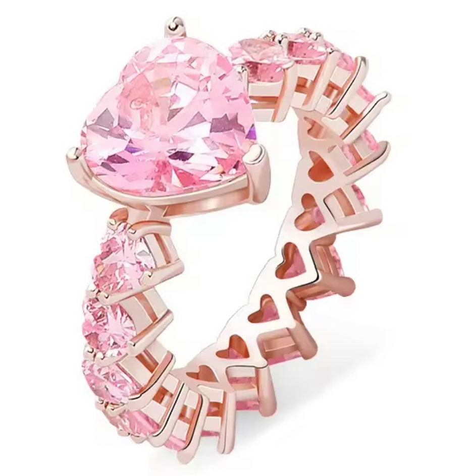 Pink Hearts Ring