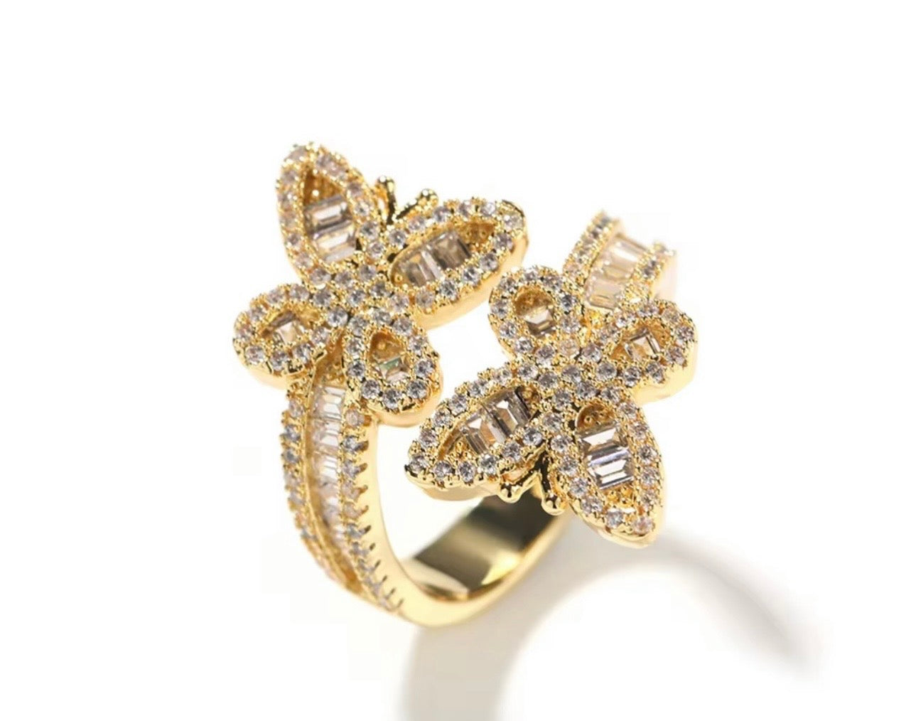 Baguette Butterflies Ring