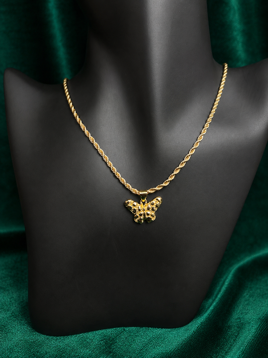 Nugget Butterfly Necklace