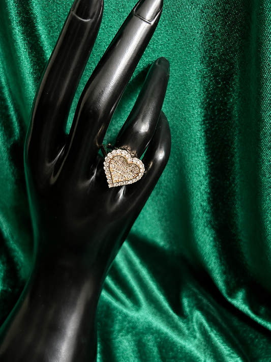 Baguette Diamond Heart Ring
