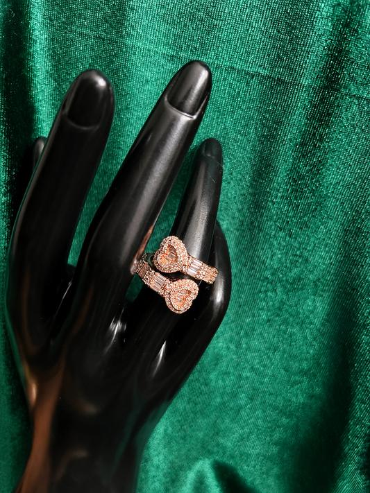 Baguette Hearts Ring