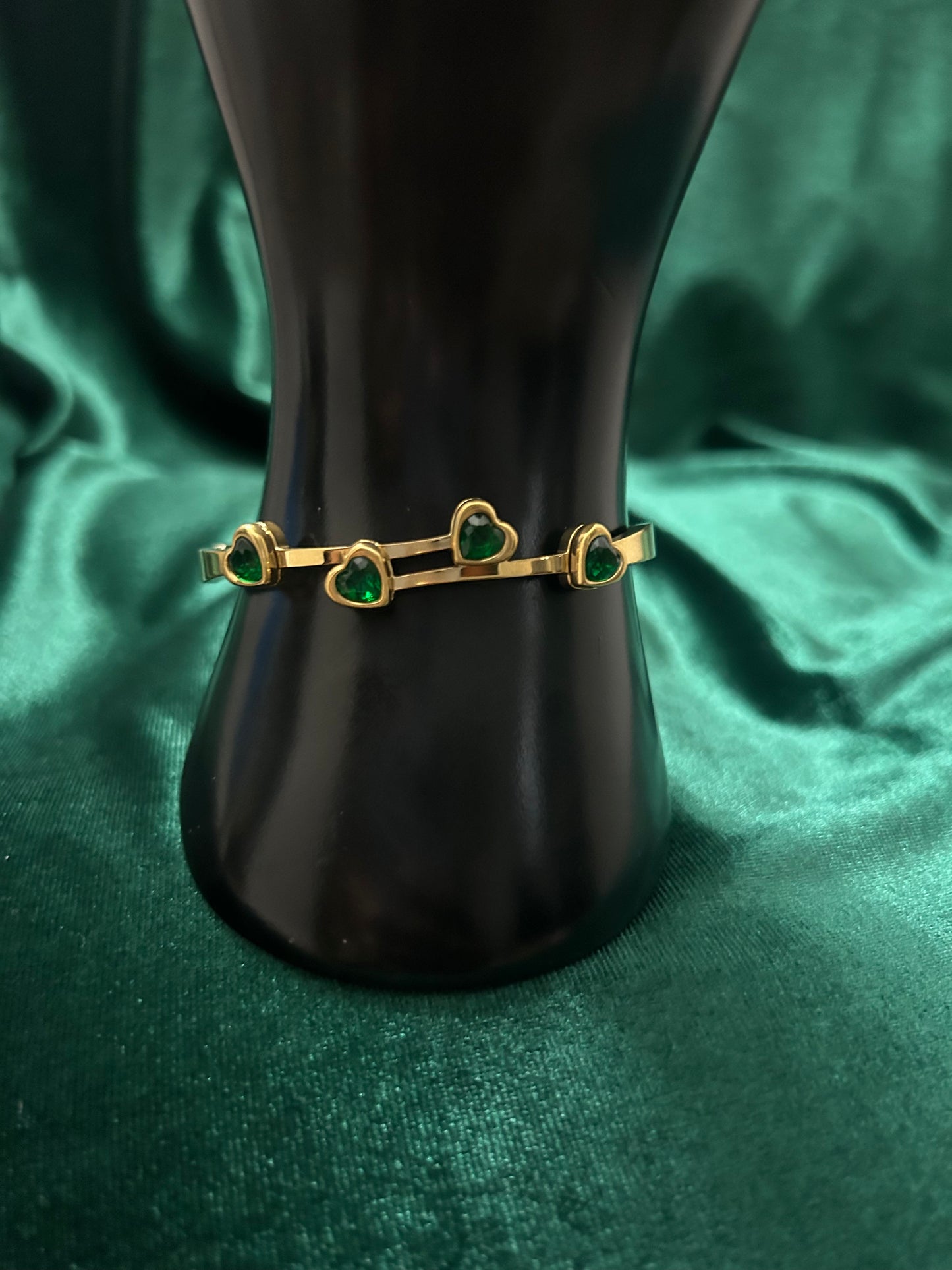 Emerald Hearts Bangle