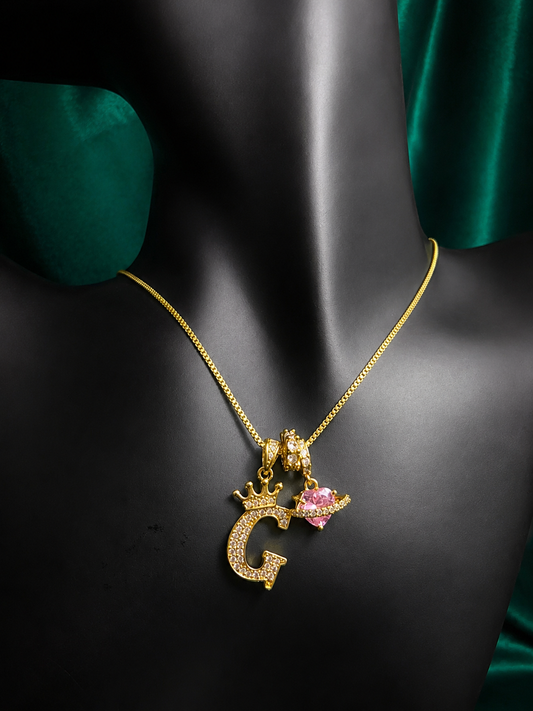 G Gold Diamond Initial Necklace