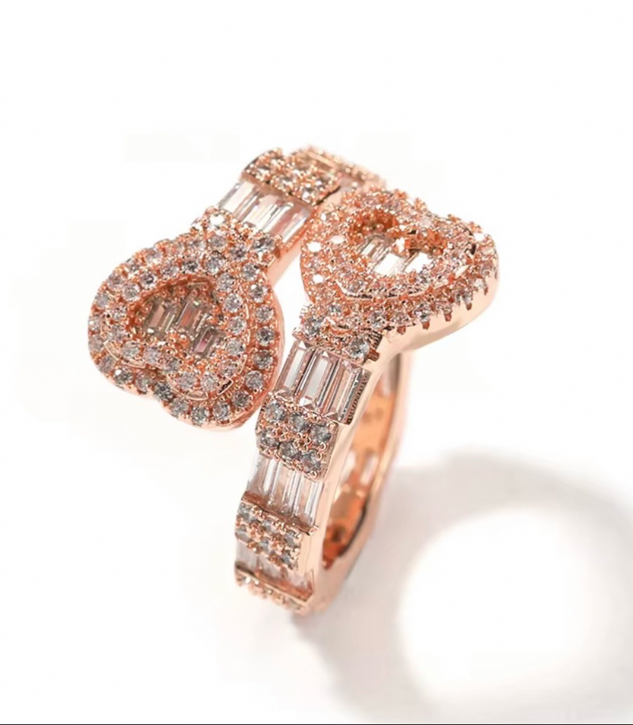 Baguette Hearts Ring