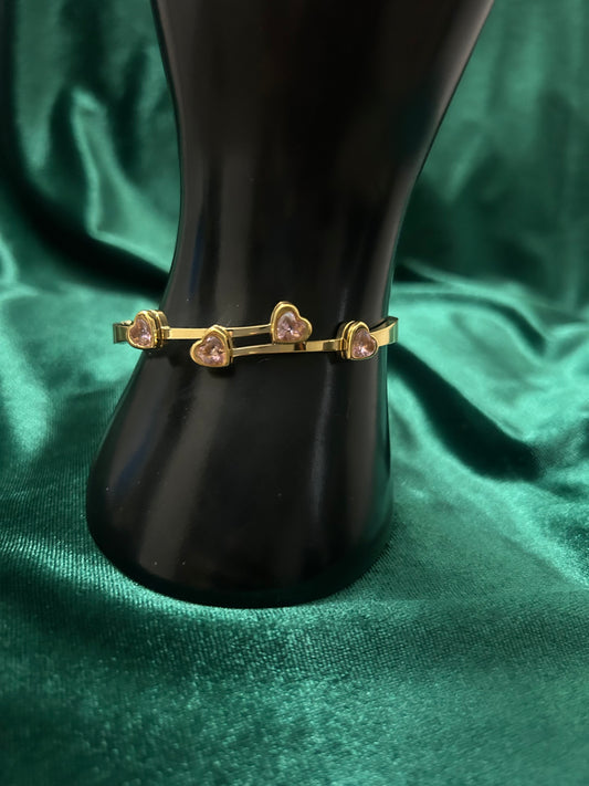 Pink Hearts Bangle