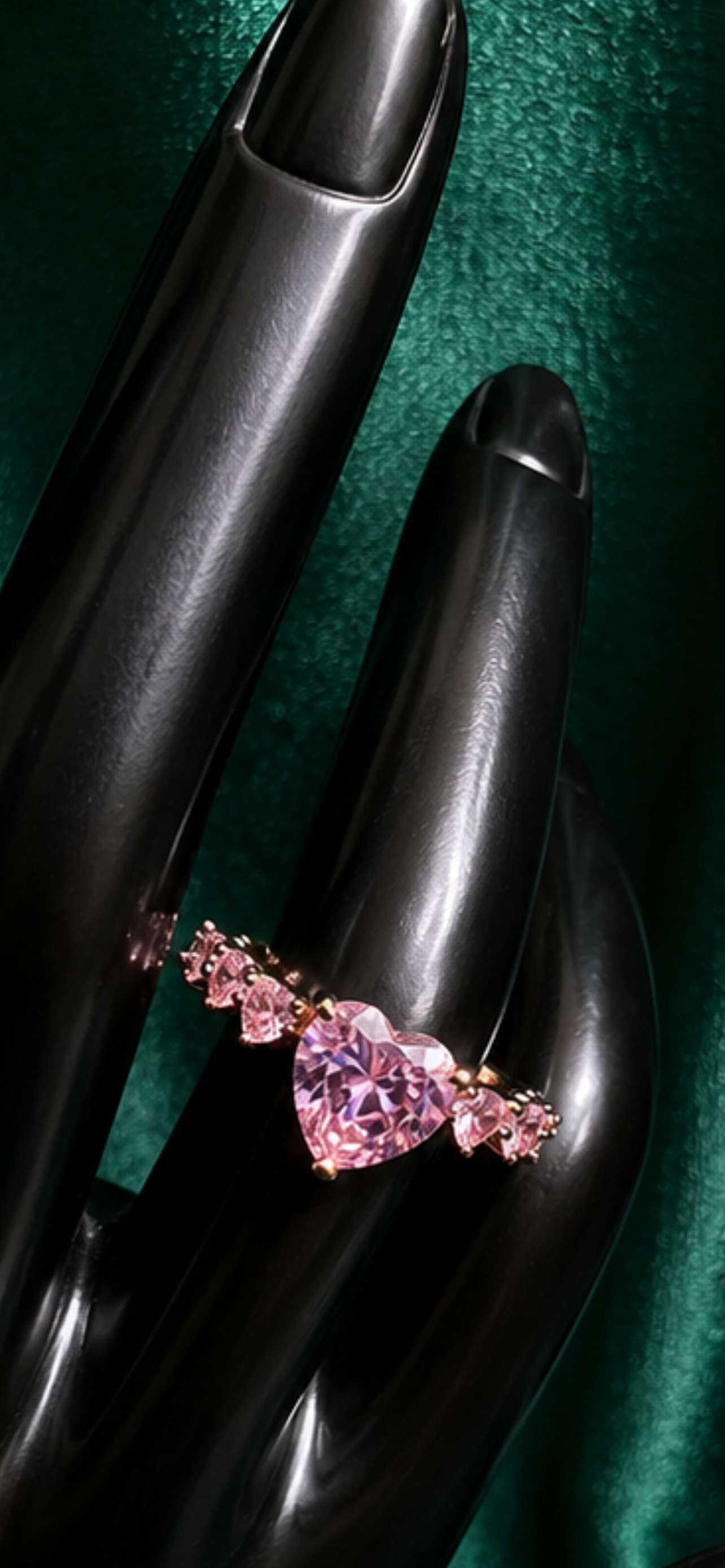 Pink Hearts Ring