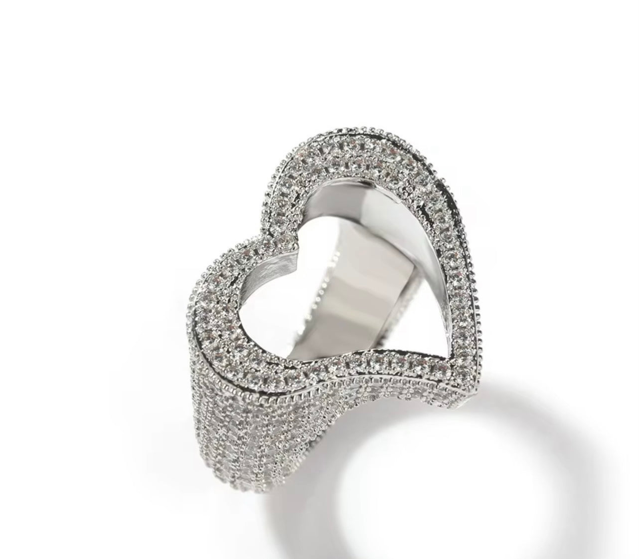 Icy Diamond Heart Ring