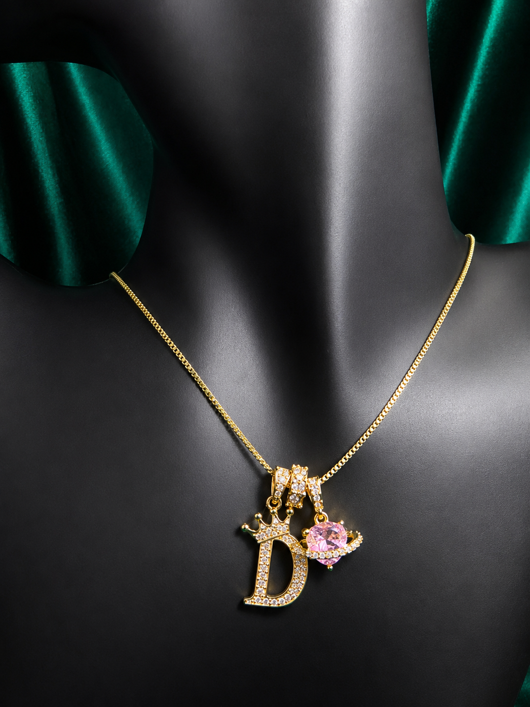 D Diamond Initial Necklace