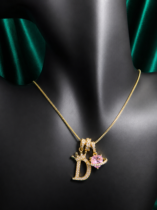 D Diamond Initial Necklace