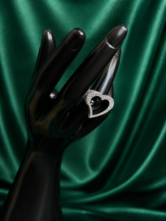 Icy Diamond Heart Ring