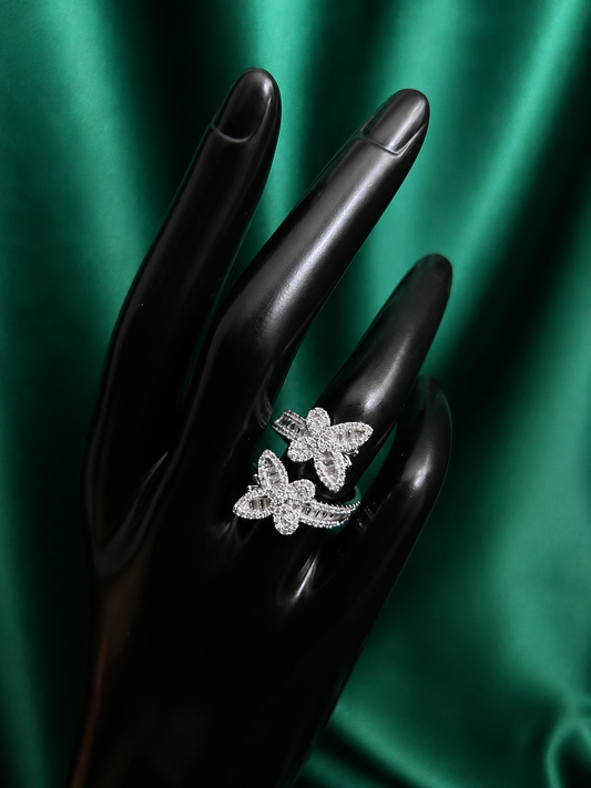 Baguette Butterflies Ring